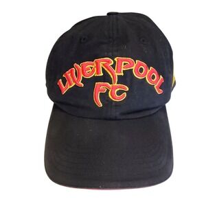 🔥Vintage Soccer LIVERPOOL FOOTBALL CLUB Flex Black Cap Hat One Size Embroidered